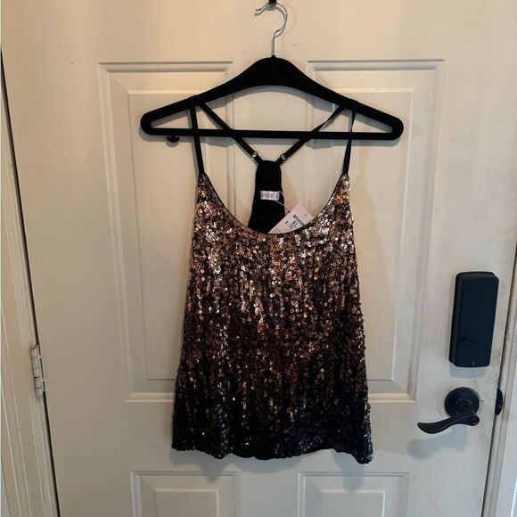 Amazon Gold and Brown Sequin Fitted Camisole - Picture 3 of 5